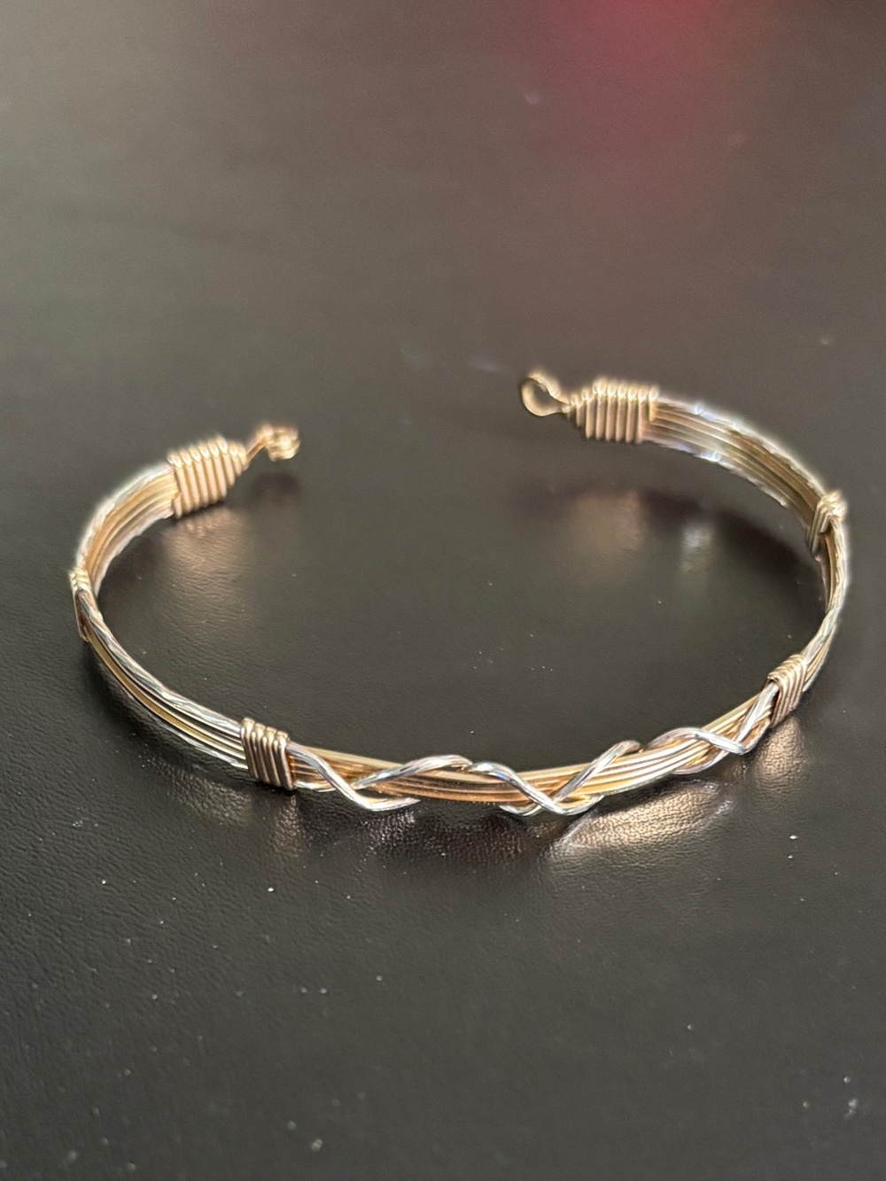Ronaldo I Love You Forever Gold and Silver Twisted Wire Women’s Bracelet 7” - Picture 7 of 10